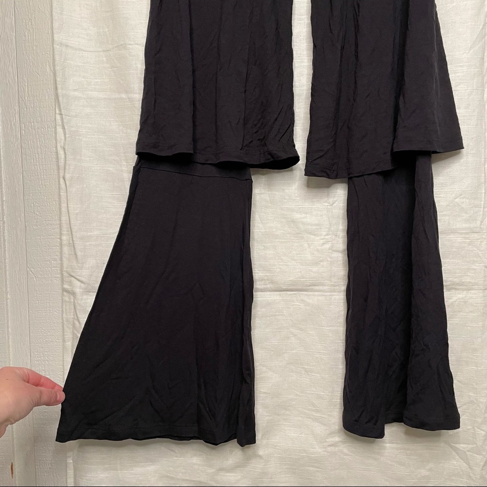 ASOS Design Tiered Ruffle Pants Black 4 Layered Wide Leg High Rise Street Fasion - Picture 9 of 11